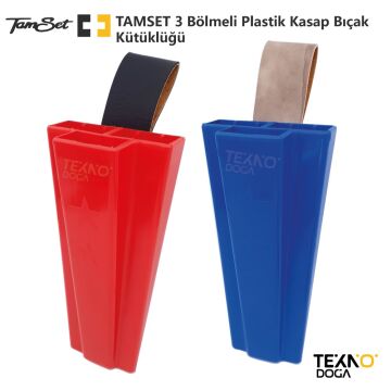 TAMSET 3 Bölmeli Plastik Bıçak Kütüklüğü