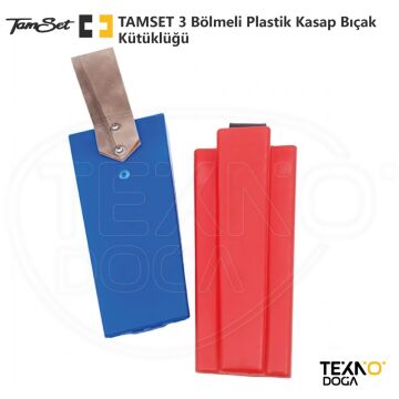 TAMSET 3 Bölmeli Plastik Bıçak Kütüklüğü