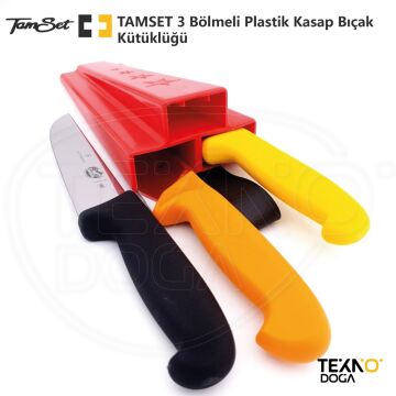 TAMSET 3 Bölmeli Plastik Bıçak Kütüklüğü