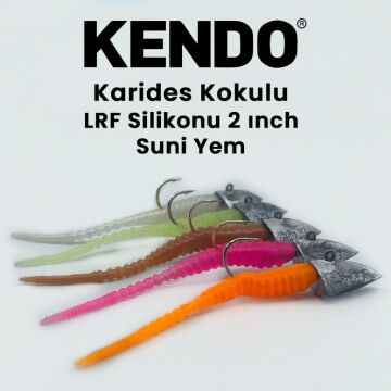 Kendo Karides Kokulu LRF Silikon Suni Yem Aromalı Solucan 5cm