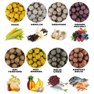 EFFE 1,8cm Aromalı Boili Top Sazan Yemi 500g Tereyağı