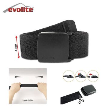 Evolite 125cm Stretch Belt Esneyebilen Outdoor Kemer Siyah