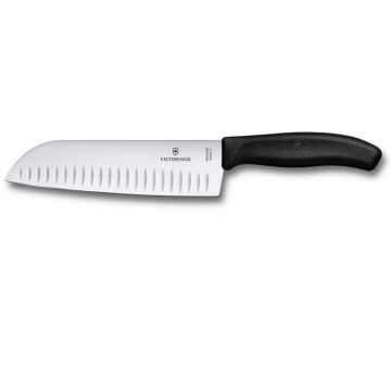 Victorinox SwissClassic 17cm Santoku Bıçağı Oluklu 6.8523.17B Siyah