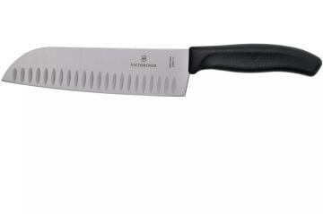 Victorinox SwissClassic 17cm Santoku Bıçağı Oluklu 6.8523.17B Siyah