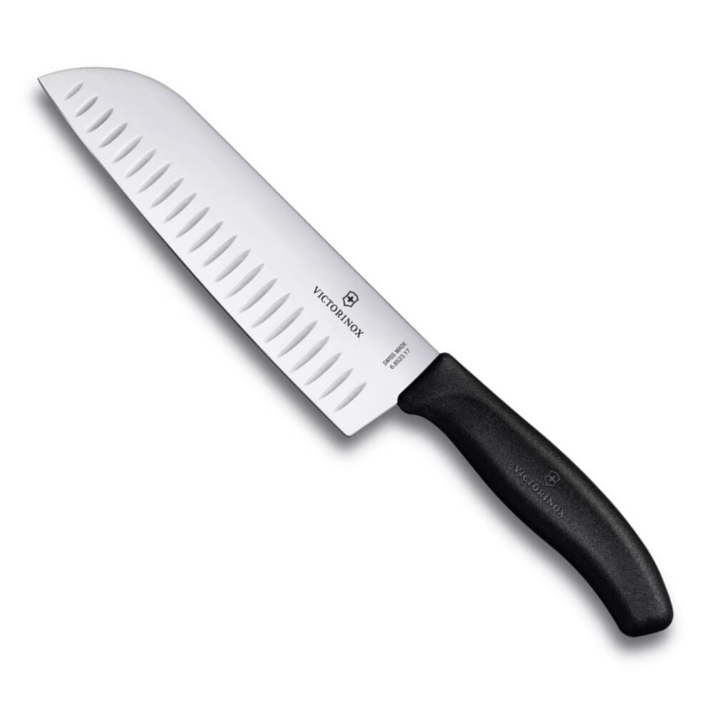 Victorinox SwissClassic 17cm Santoku Bıçağı Oluklu 6.8523.17B Siyah