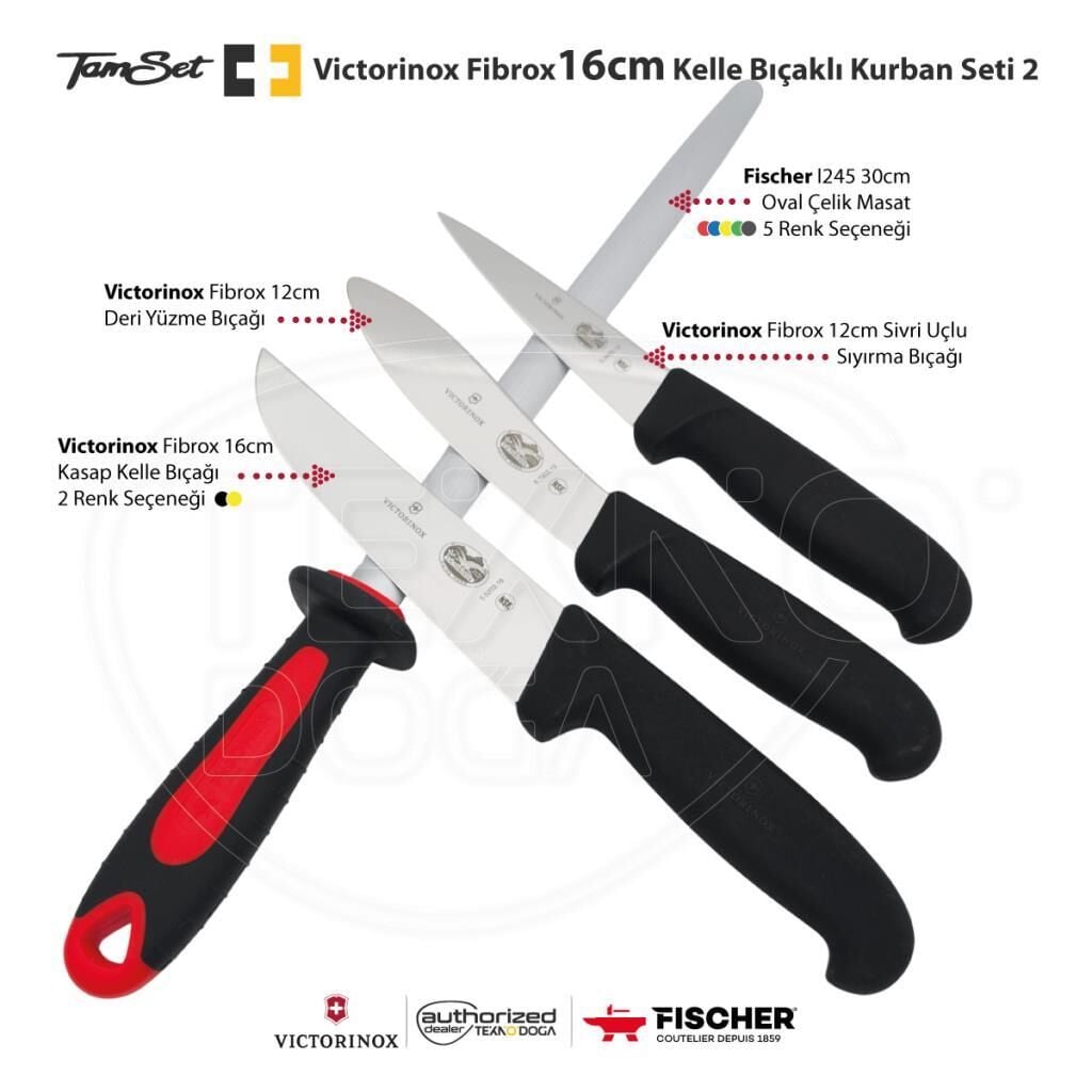 Victorinox Fibrox 16cm Kelle Bıçaklı Kurban Seti 2 V1608C