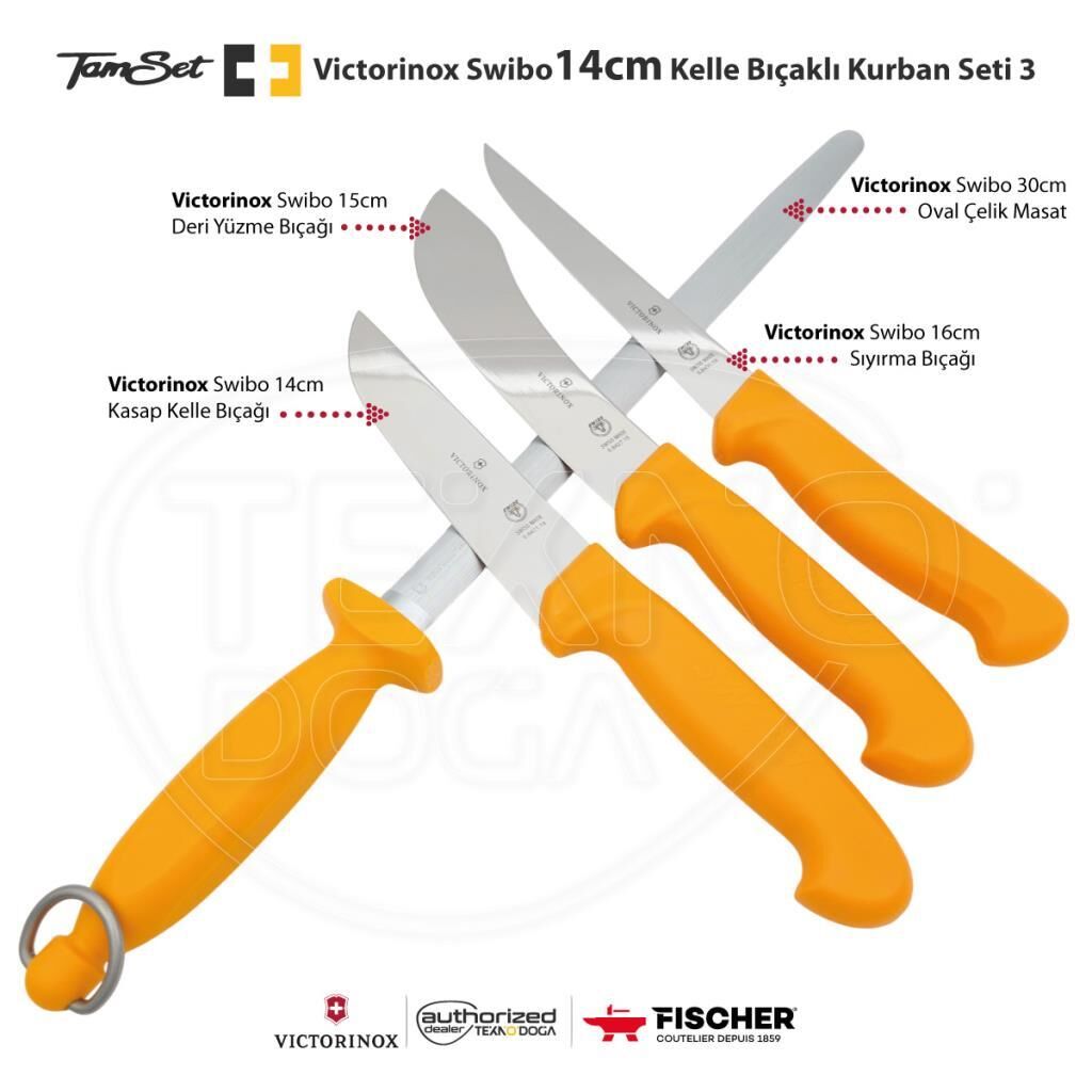 Victorinox Swibo 14cm Kelle Bıçaklı Kurban Seti 3 S1409B