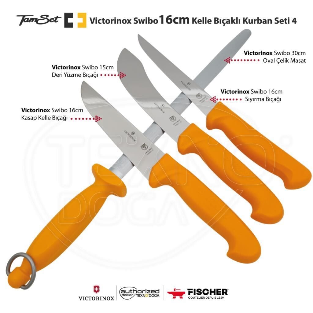 Victorinox Swibo 16cm Kelle Bıçaklı Kurban Seti 4 S1609B