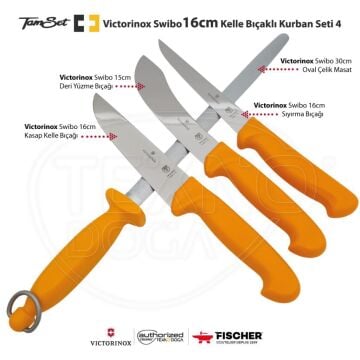 Victorinox Swibo 16cm Kelle Bıçaklı Kurban Seti 4 S1609B
