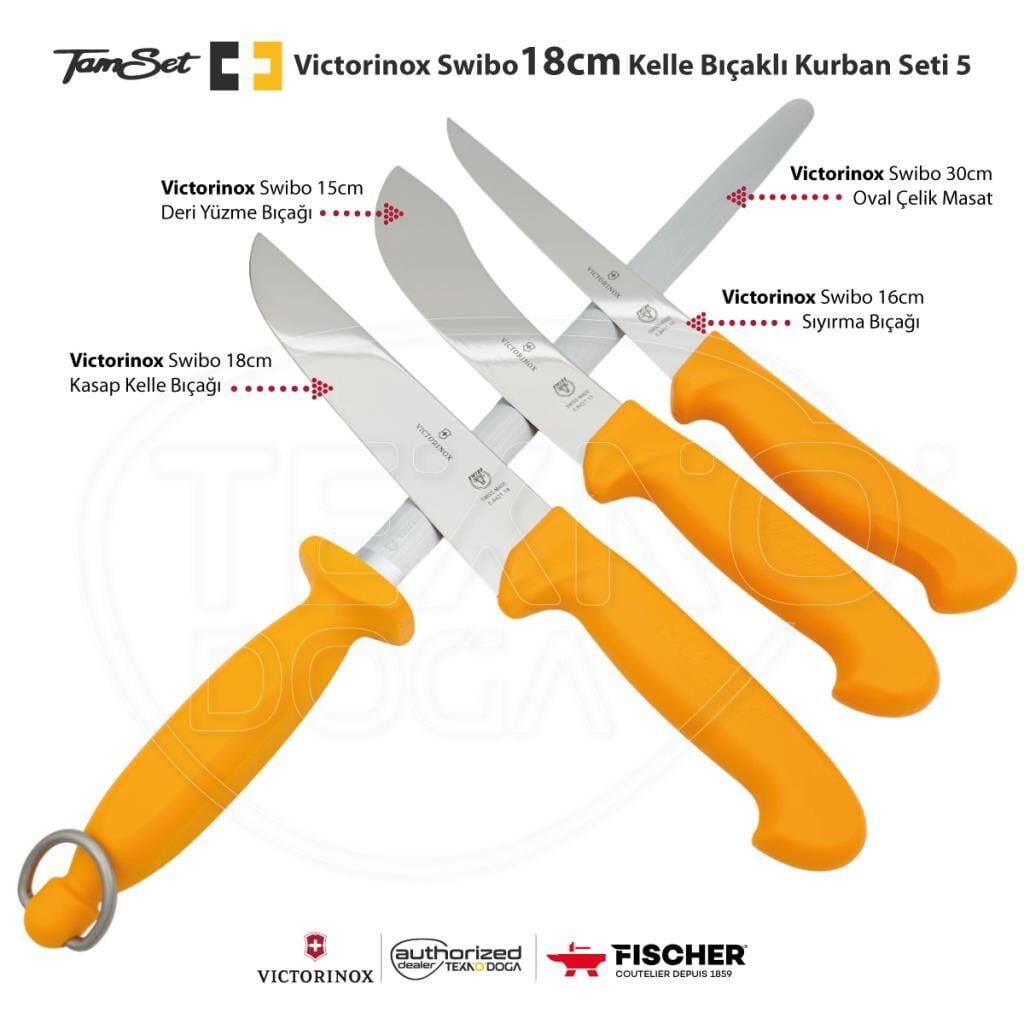 Victorinox Swibo 18cm Kelle Bıçaklı Kurban Seti 5 S1809B