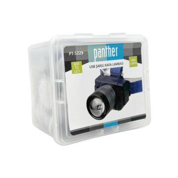 Panther 1800 Lümen USB Şarjlı LED Kafa Lambası PT-5229