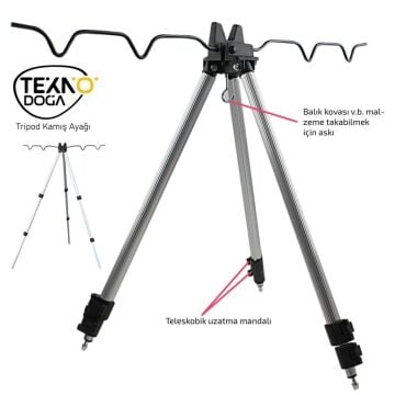 TAMSET Tripod Kamış Ayağı Dörtlü Kamış Tutucu Sehpa Kılıflı