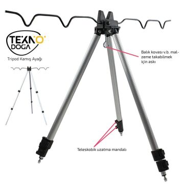 TAMSET Tripod Kamış Ayağı Dörtlü Kamış Tutucu Sehpa Kılıflı