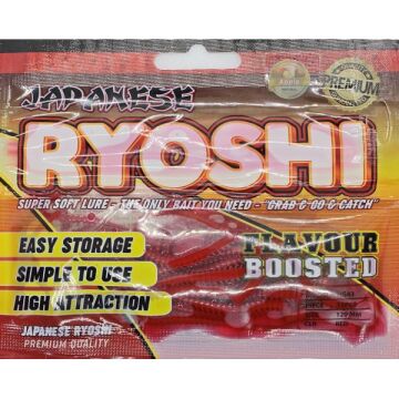 Japanese Ryoshi 12cm Blueberry Aromalı LRF Silikon Yem Kırmızı