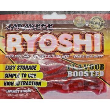 Japanese Ryoshi 12cm Blueberry Aromalı LRF Silikon Yem Kırmızı