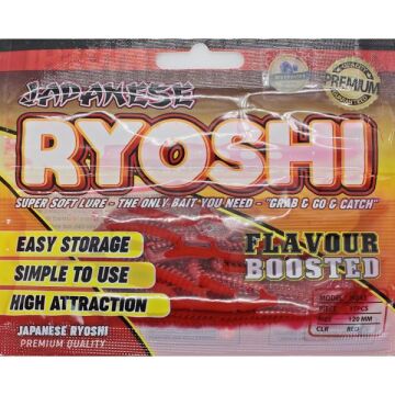Japanese Ryoshi 12cm Blueberry Aromalı LRF Silikon Yem Kırmızı