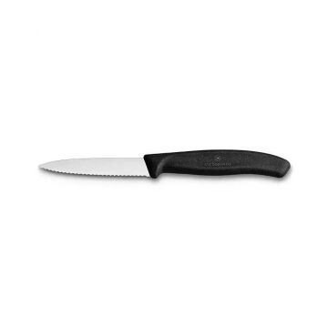 Victorinox 8cm Tırtıklı Soyma Doğrama Bıçağı Siyah