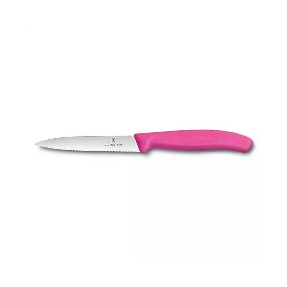 Victorinox 6.773 10cm Tırtıklı Sebze Meyve Soyma Doğrama Bıçağı Pembe