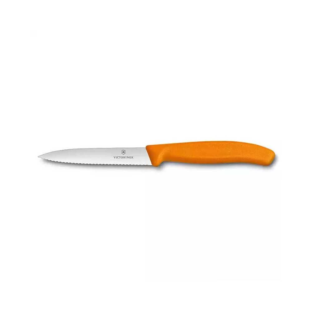 Victorinox 6.773 10cm Tırtıklı Sebze Meyve Soyma Doğrama Bıçağı Turuncu