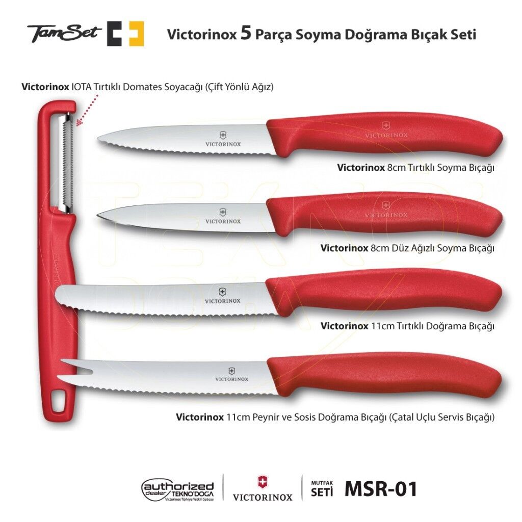 TAMSET Victorinox 5'li Meyve Sebze Bıçak ve Soyacak Seti MSR-01