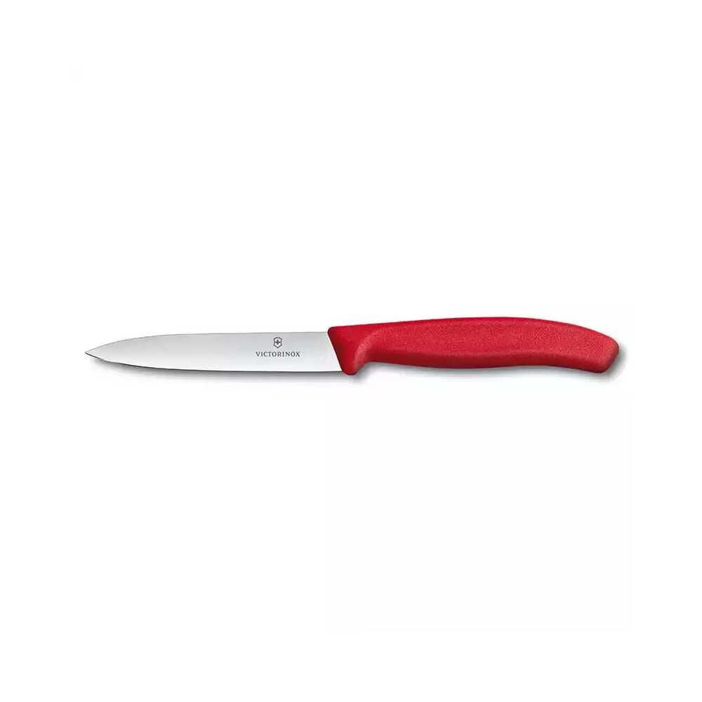 Victorinox 10cm Düz Soyma Doğrama Bıçağı Kırmızı