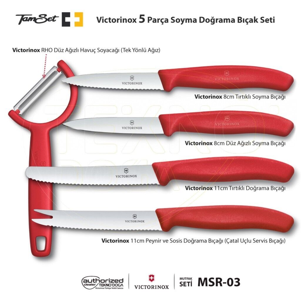 TAMSET Victorinox 5'li Meyve Sebze Bıçak ve Soyacak Seti MSR-03
