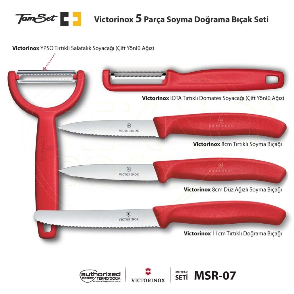 TAMSET Victorinox 5'li Meyve Sebze Bıçak ve Soyacak Seti MSR-07