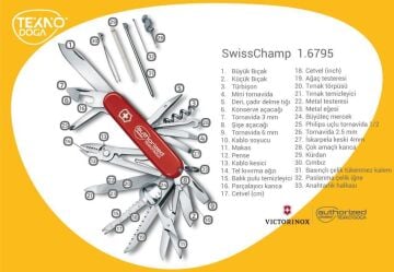 Victorinox SwissChamp 1.6795.LB1 Deri Kılıflı İsviçre Çakısı 33F