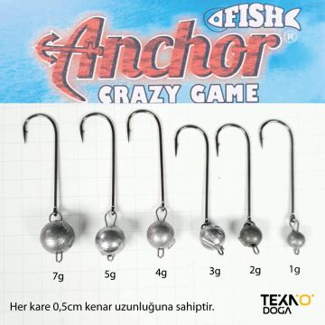 TAMSET Crazy Game Hareketli LRF Jig Head Uzun Saplı Yem Zokası