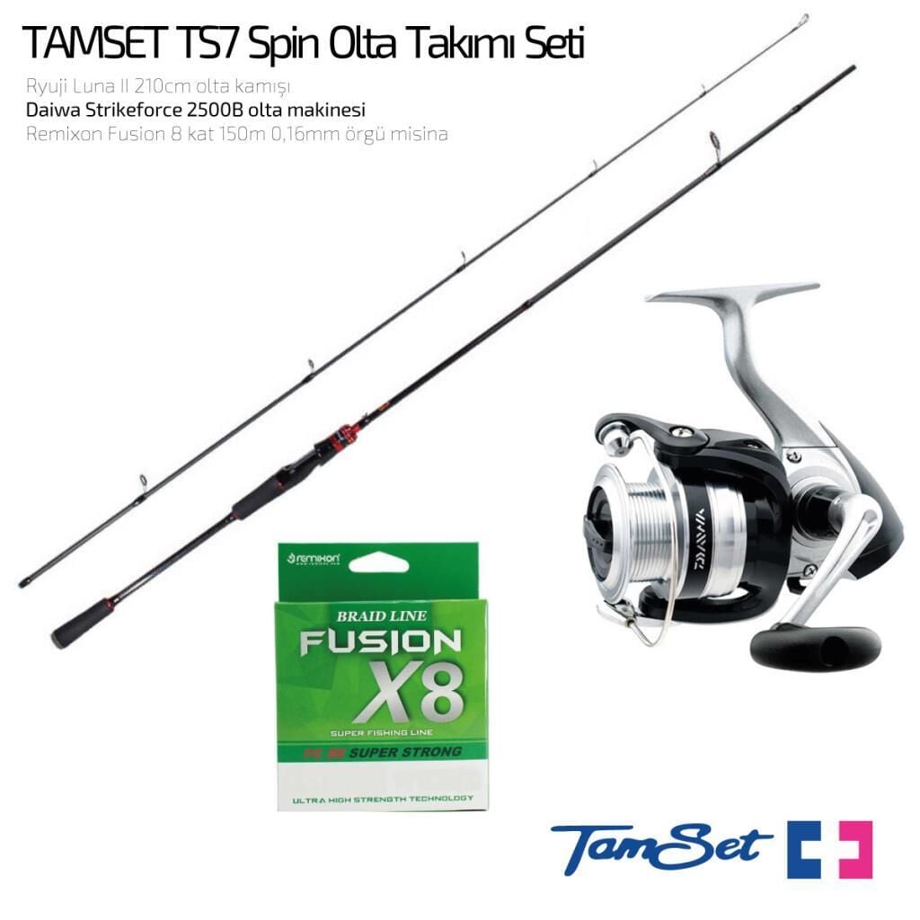 TAMSET Daiwa Strikeforce 2500 Luna II 210cm 4-30g Spin Olta Seti TS7