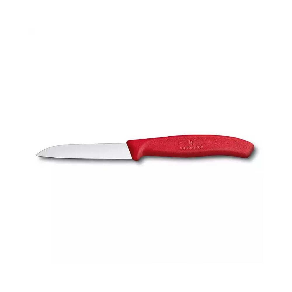 Victorinox 8cm Düz Meyve Sebze Soyma Doğrama Bıçağı Kırmızı