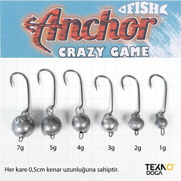 TAMSET Crazy Game Hareketli LRF Jig Head Silikon Yem Zokası 5g