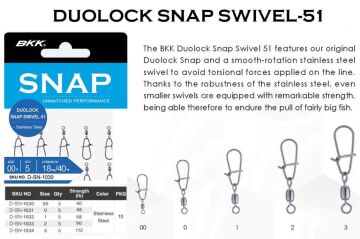 BKK Duolock Snap Swivel 51 Klipsli Fırdöndü