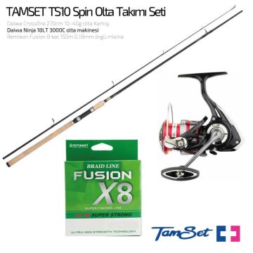 TAMSET Ninja 18LT 3000C Crossfire MH 270cm Spin Olta Takımı TS10