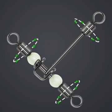 EFFE Rolling Triple Beads Fosforlu Boncuklu Üçlü T Fırdöndü HG179