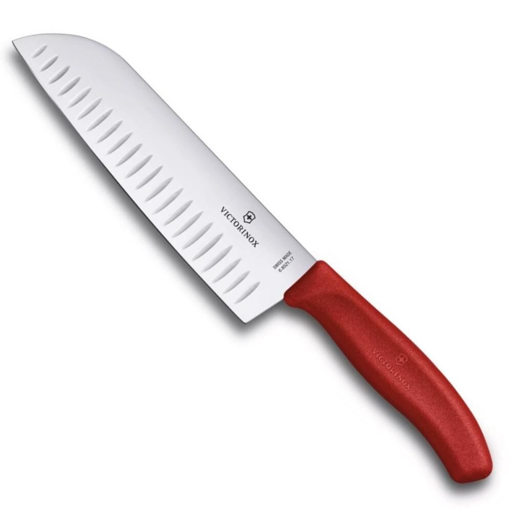 Victorinox SwissClassic 17cm Santoku Bıçağı Oluklu 6.8521.17B Kırmızı
