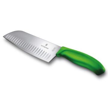 Victorinox SwissClassic 17cm Santoku Bıçağı Oluklu 6.8526.17L4B Yeşil