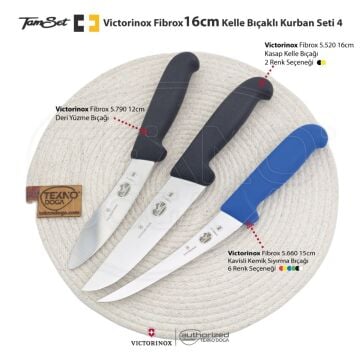 Victorinox Fibrox 16cm Kelle Bıçaklı Kurban Seti 4