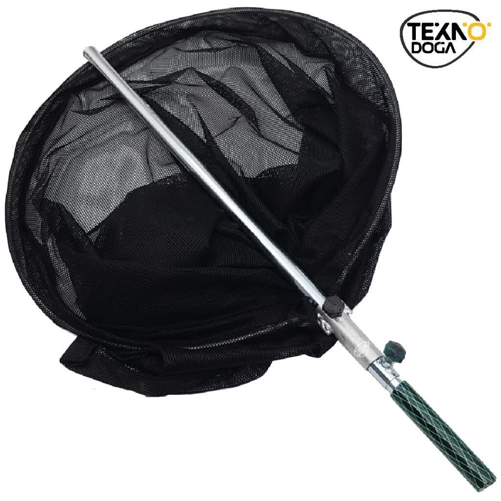 TAMSET 41x55cm Siyah Teleskobik Balık Avı Kepçesi Metal Sap