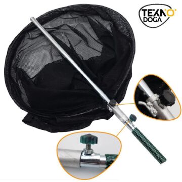 TAMSET 41x55cm Siyah Teleskobik Balık Avı Kepçesi Metal Sap