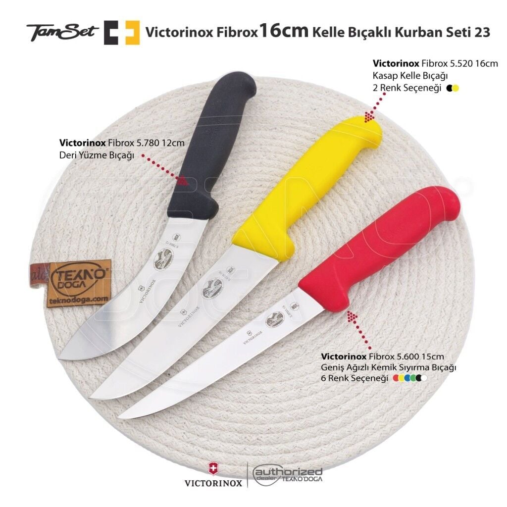 Victorinox Fibrox 16cm Kelle Bıçaklı Kurban Seti 23