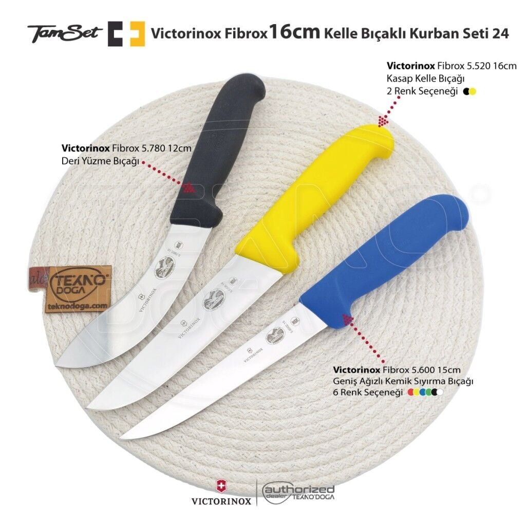 Victorinox Fibrox 16cm Kelle Bıçaklı Kurban Seti 24
