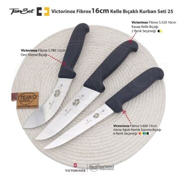Victorinox Fibrox 16cm Kelle Bıçaklı Kurban Seti 25