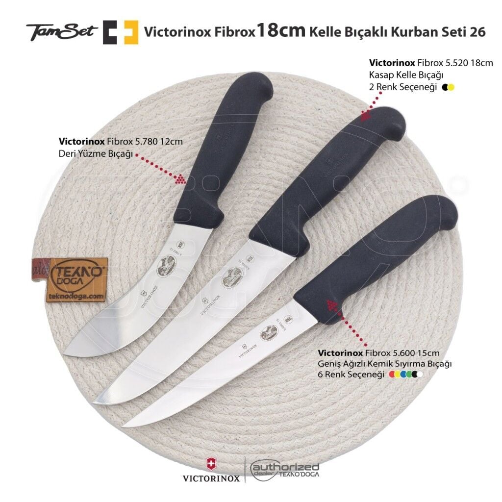 Victorinox Fibrox 16cm Kelle Bıçaklı Kurban Seti 26