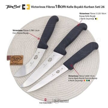 Victorinox Fibrox 16cm Kelle Bıçaklı Kurban Seti 26