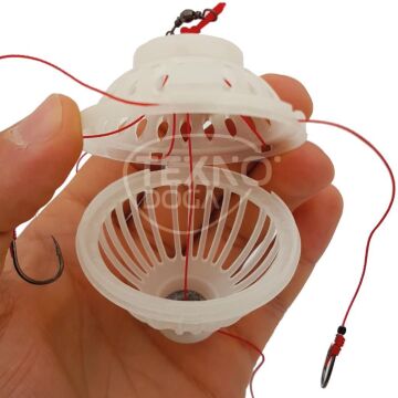 TAMSET Plastik Kafes Yemlik Hazır Olta Takımı Çok İğneli