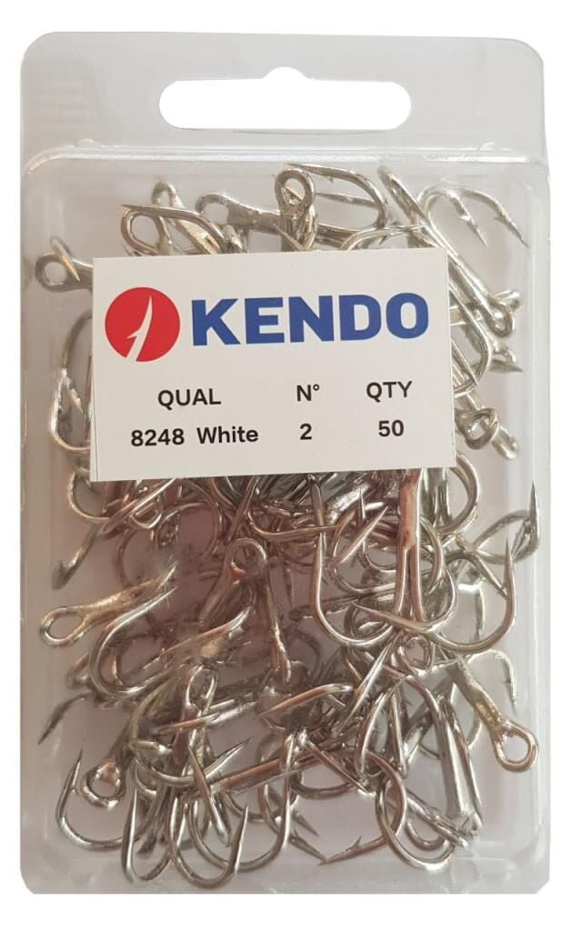 Kendo Treble 3'lü Olta İğnesi 8248 Beyaz Krom Çelik Üçlü İğne No:4 100 Adet