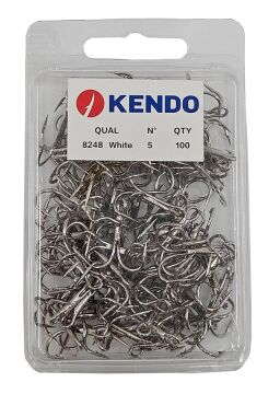 Kendo Treble 3'lü Olta İğnesi 8248 Beyaz Krom Çelik Üçlü İğne No:6 100 Adet