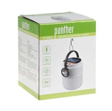 PANTHER 800 Lümen USB Şarjlı Solar Kamp Laması PT-2021