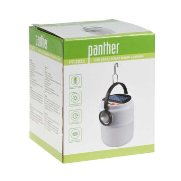 PANTHER 800 Lümen USB Şarjlı Solar Kamp Laması PT-2021